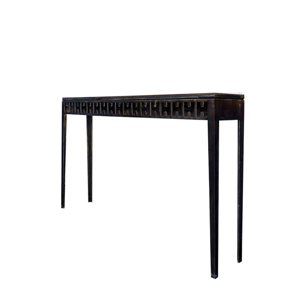 Spyder Console Table Solid Aged Brass