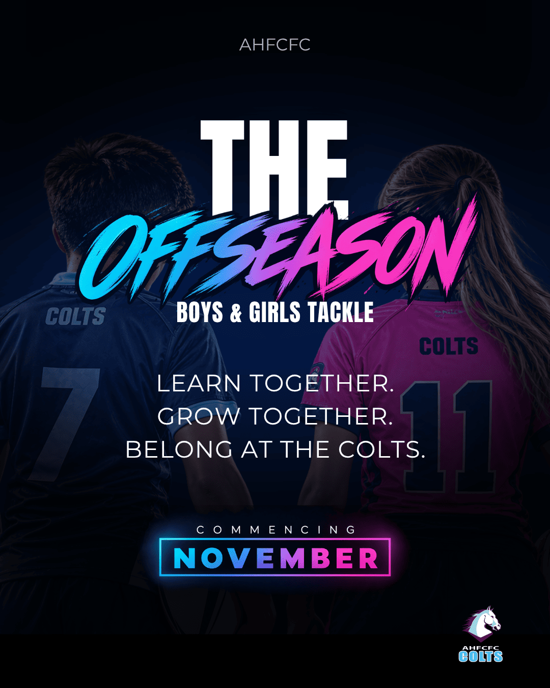 The Offseason: boys and girls tackle, commencing November