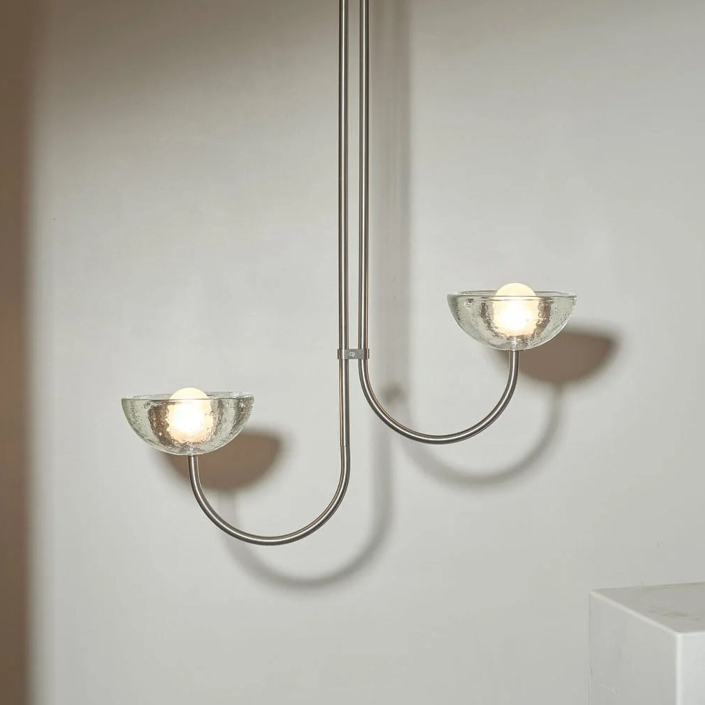 Aurelia Double Offset Pendant Large Cast Glass