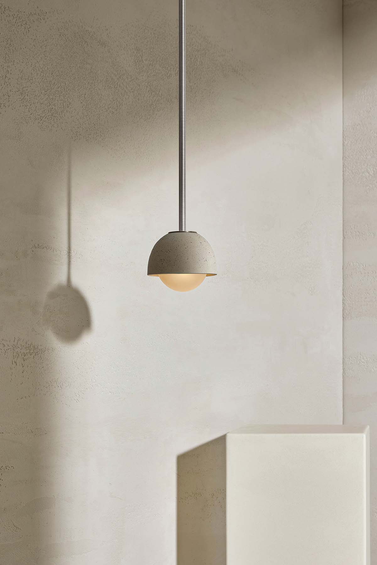 Terra 0 Pendant Light - Solid Rod Vanilla Bean, Brushed Nickel