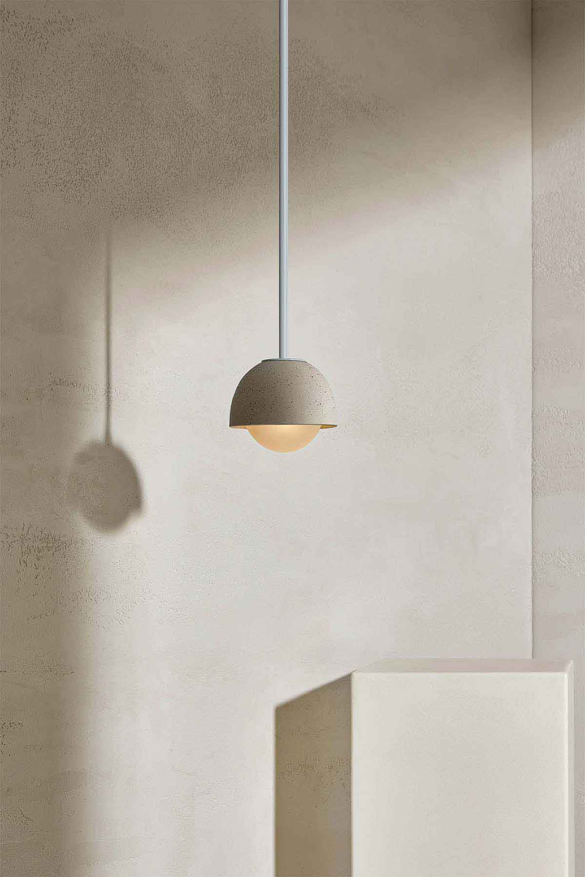 Terra 0 Pendant Light - Solid Rod Vanilla Bean, White Satin