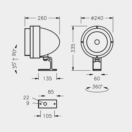 Nightspot B with mounting base