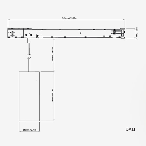 Cloud Track Pendant 230V Origin Natural