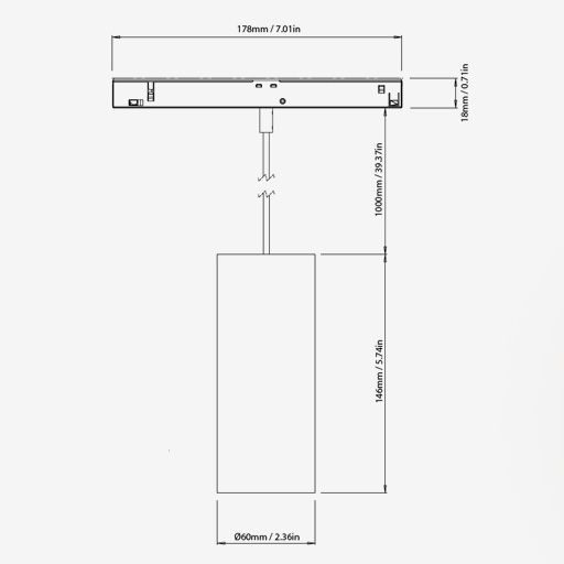 Cloud Track Pendant 48V Origin Natural