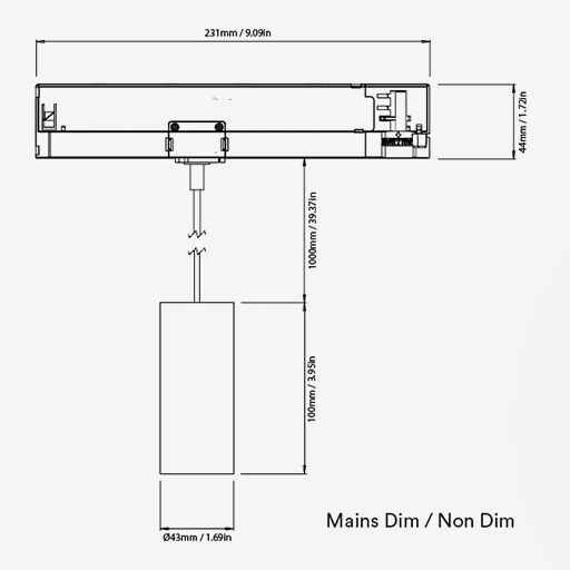 Cloud Track Pendant 230V Mini Origin Natural
