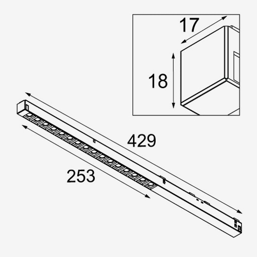Pista Linear Spots Track 48V 16xLED