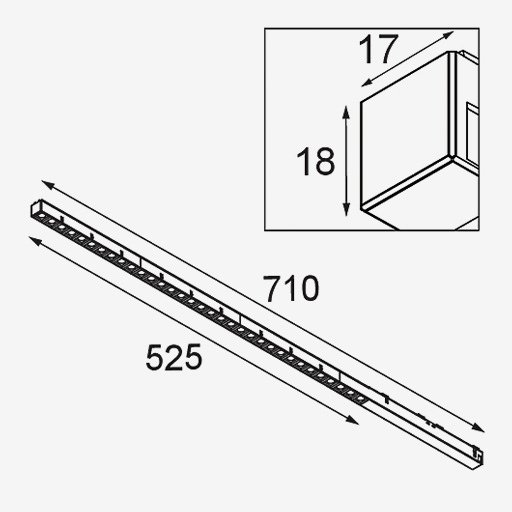 Pista Linear Spots Track 48V 33xLED