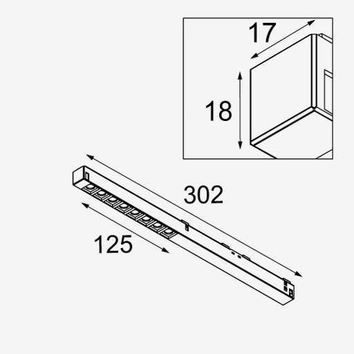 Pista Linear Spots Track 48V 8xLED