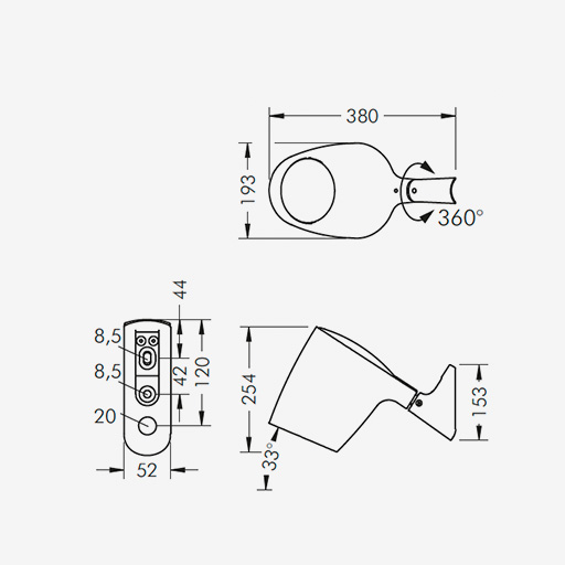 Monospot+ with pole bracket