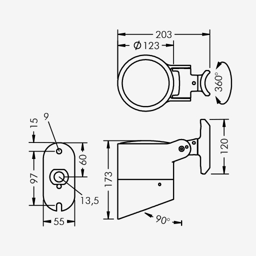 Multispot 2 with Cowl pole bracket
