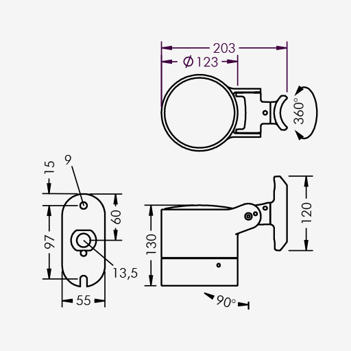 Multispot 2 with pole bracket