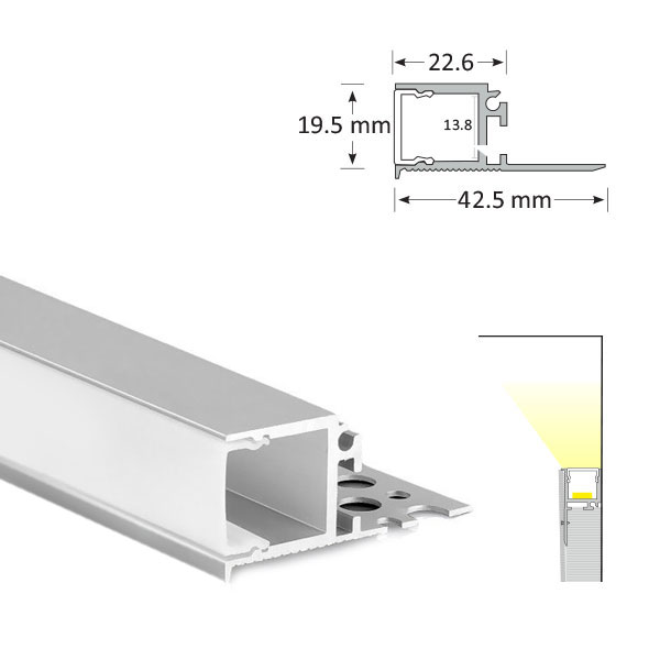 Wall Recessed LED Channel for Cove Lighting