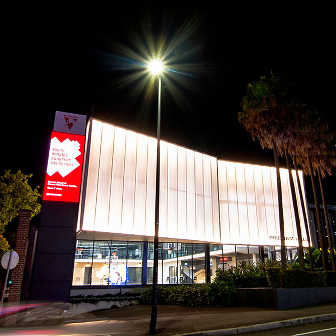 Sydney Swans HQ Facade Lighting Project