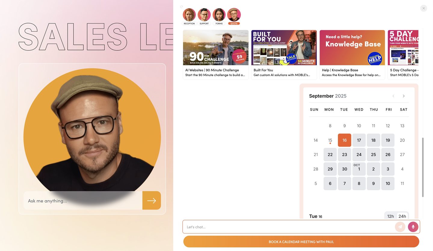 AI Sales Lead Chatbot - Calendar Bookings