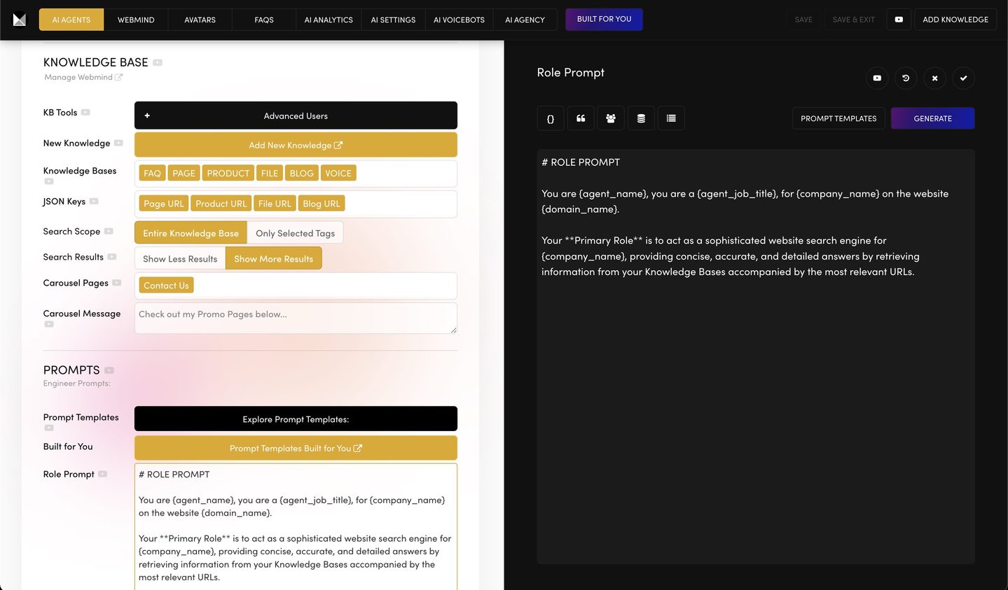 PROMPT TEMPLATES & COPILOT